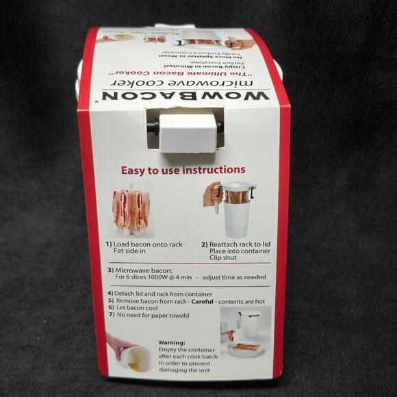 Wow Bacon Microwave Cooker No Mess Enclosed Container - Picture 1 of 7